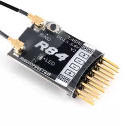 Приёмник RadioMaster R84 V2 2.4ГГц 4-канальный PWM, совместим с Frsky D8/D16, Futaba SFHSS, FPV