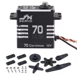 JX Servo C70 — 72 кг, полно-металлический, coreless, 12В, для RC, UAV, робототехники, индустрии