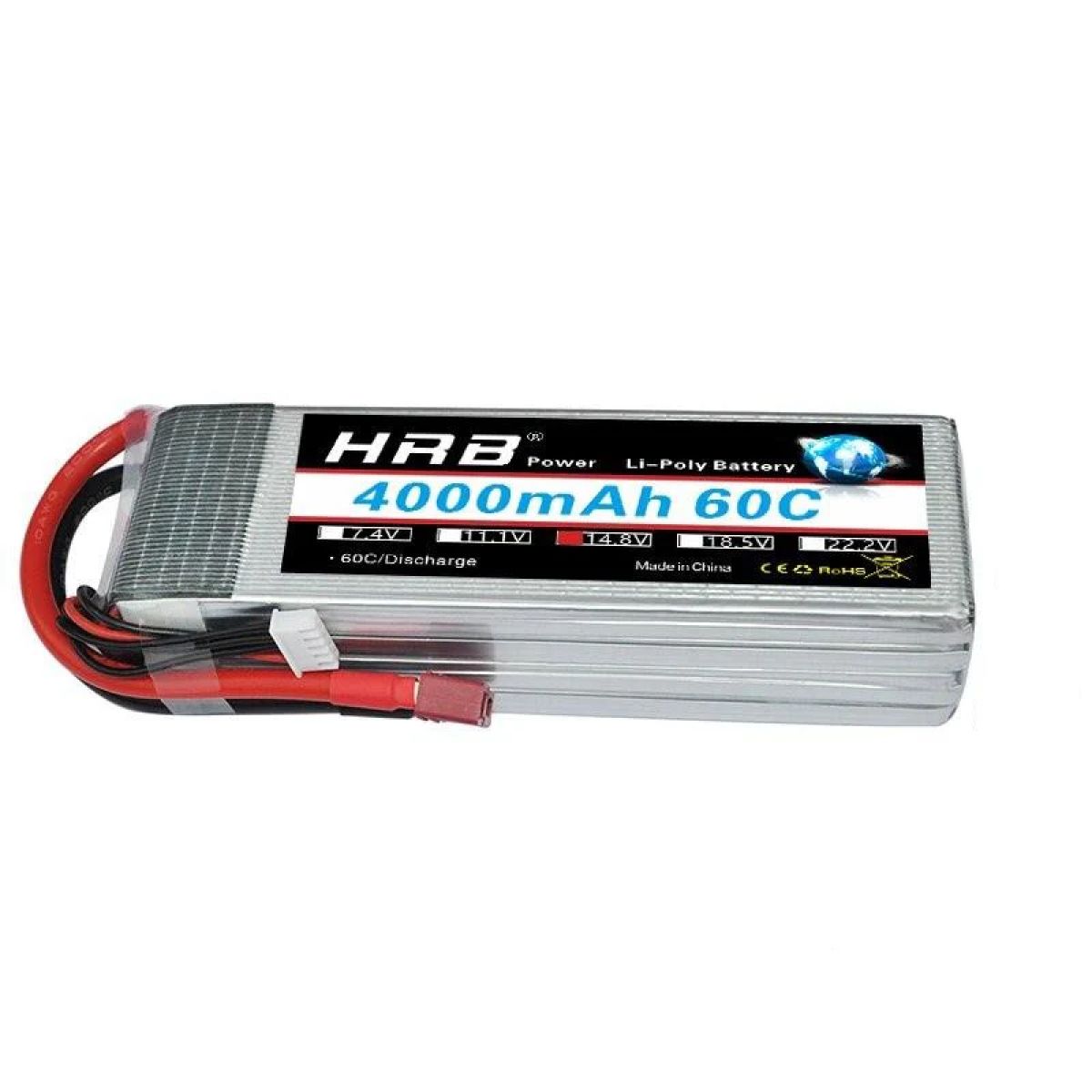 Аккумулятор HRB 14.8В 4000мАч LiPo 4S 60C XT60 T Deans XT90 EC5 для дрона, авто, лодки, FPV Аккумулятор HRB 14.8В 4000мАч LiPo 4S 60C XT60 T Deans XT90 EC5 для дрона, авто, лодки, FPV