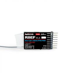 RadioLink R8EF 8-канальный SBUS PPM PWM приёмник 3–15В, дальность 2 км FHSS для авто, самолёта, дрона