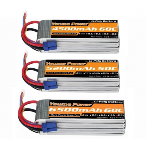 1/2 шт. Lipo аккумулятор Youme 22.2В 6S 3300/4500/5200/6500mAh T Deans XT60 XT90 EC5 XT150 AS150 для RC