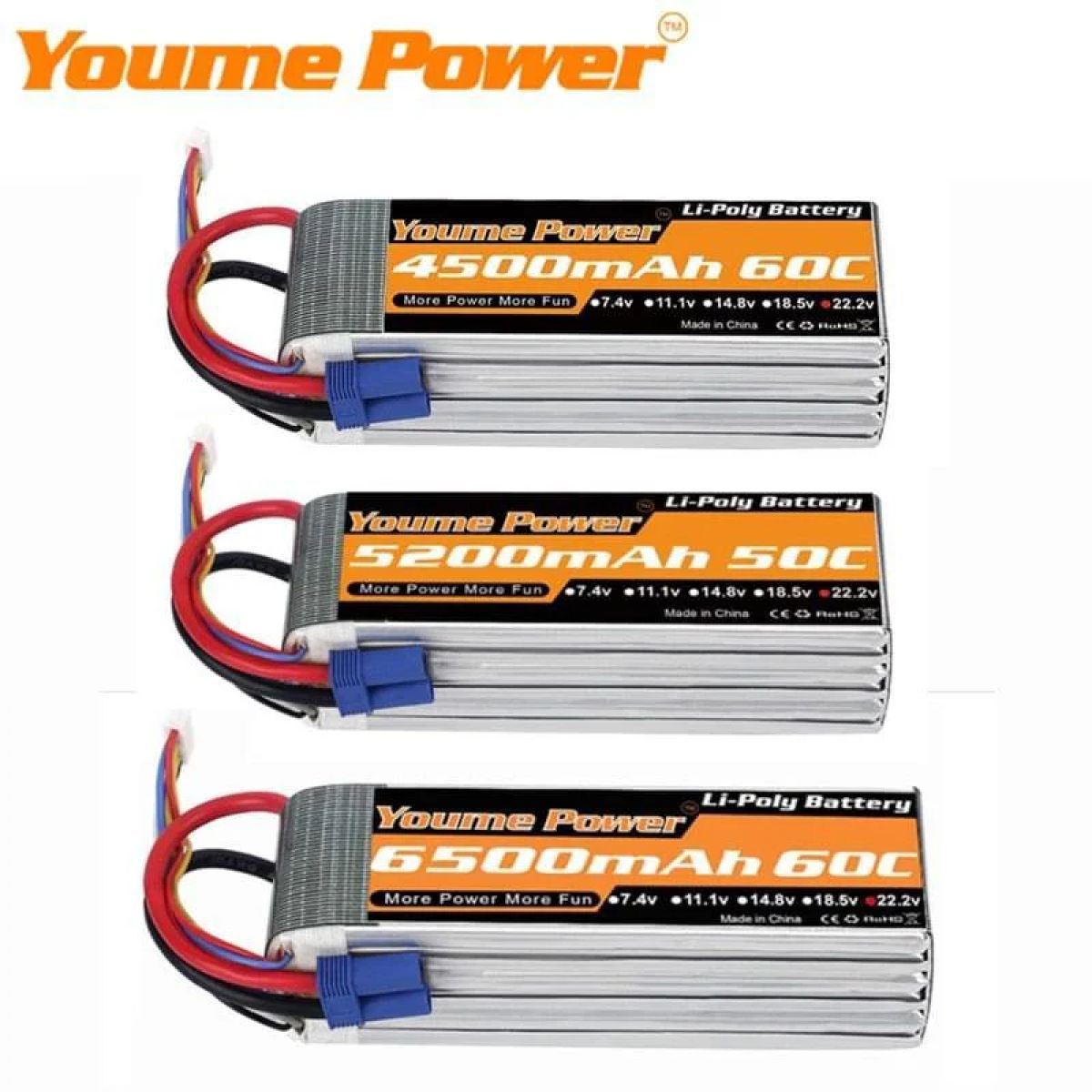 1/2 шт. Lipo аккумулятор Youme 22.2В 6S 3300/4500/5200/6500mAh T Deans XT60 XT90 EC5 XT150 AS150 для RC 1/2 шт. Lipo аккумулятор Youme 22.2В 6S 3300/4500/5200/6500mAh T Deans XT60 XT90 EC5 XT150 AS150 для RC