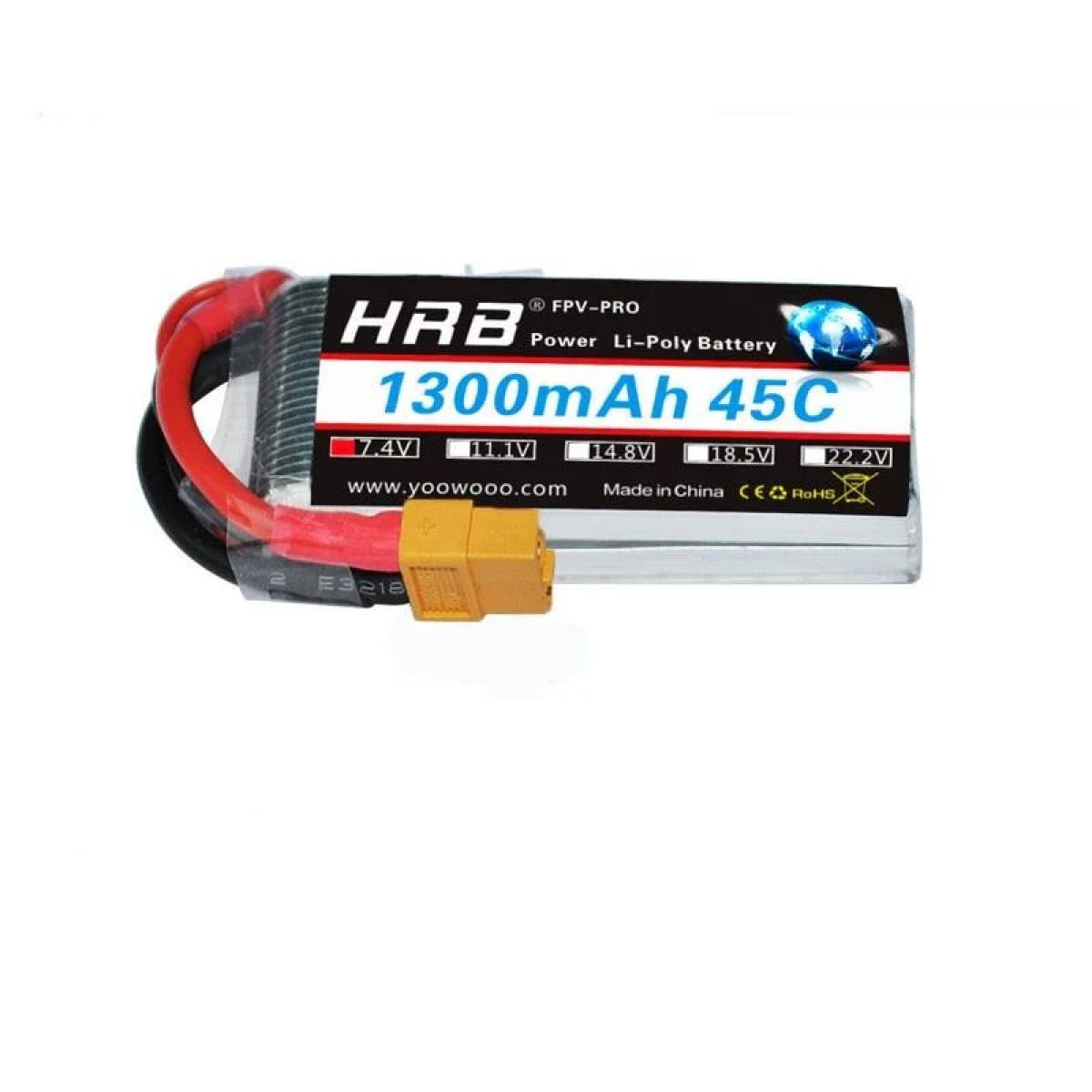 Аккумулятор HRB 2S 7.4В 1300мАч 90C для FPV RC машин, грузовиков, самолетов, дронов Аккумулятор HRB 2S 7.4В 1300мАч 90C для FPV RC машин, грузовиков, самолетов, дронов