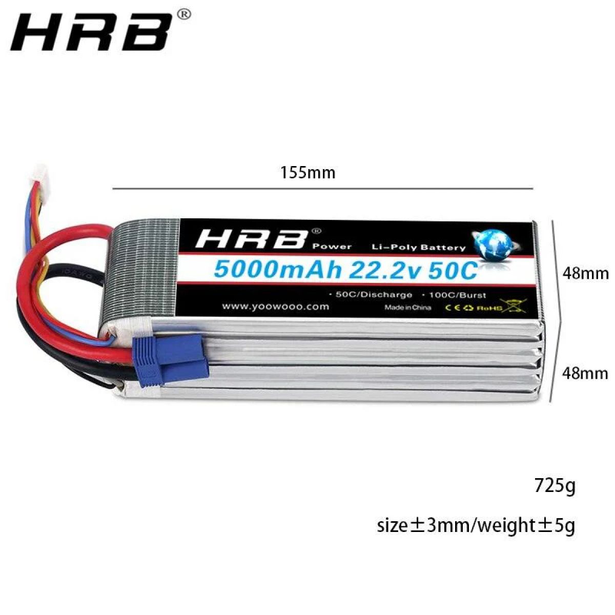 Аккумулятор HRB Lipo 6S 22.2В 5000-5200мАч 50C XT90 EC5 XT60 T XT90S AS150 XT150 для дронов, авто, авиа Аккумулятор HRB Lipo 6S 22.2В 5000-5200мАч 50C XT90 EC5 XT60 T XT90S AS150 XT150 для дронов, авто, авиа
