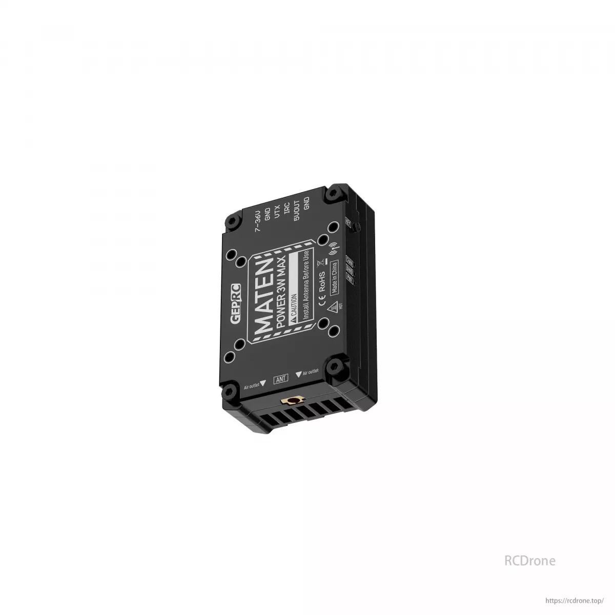 GEPRC MATEN 3.3G 3W 40CH VTX PRO – 3000мВт аналоговый видеопередатчик FPV с IRC Tramp, корпус CNC GEPRC MATEN 3.3G 3W 40CH VTX PRO – 3000мВт аналоговый видеопередатчик FPV с IRC Tramp, корпус CNC