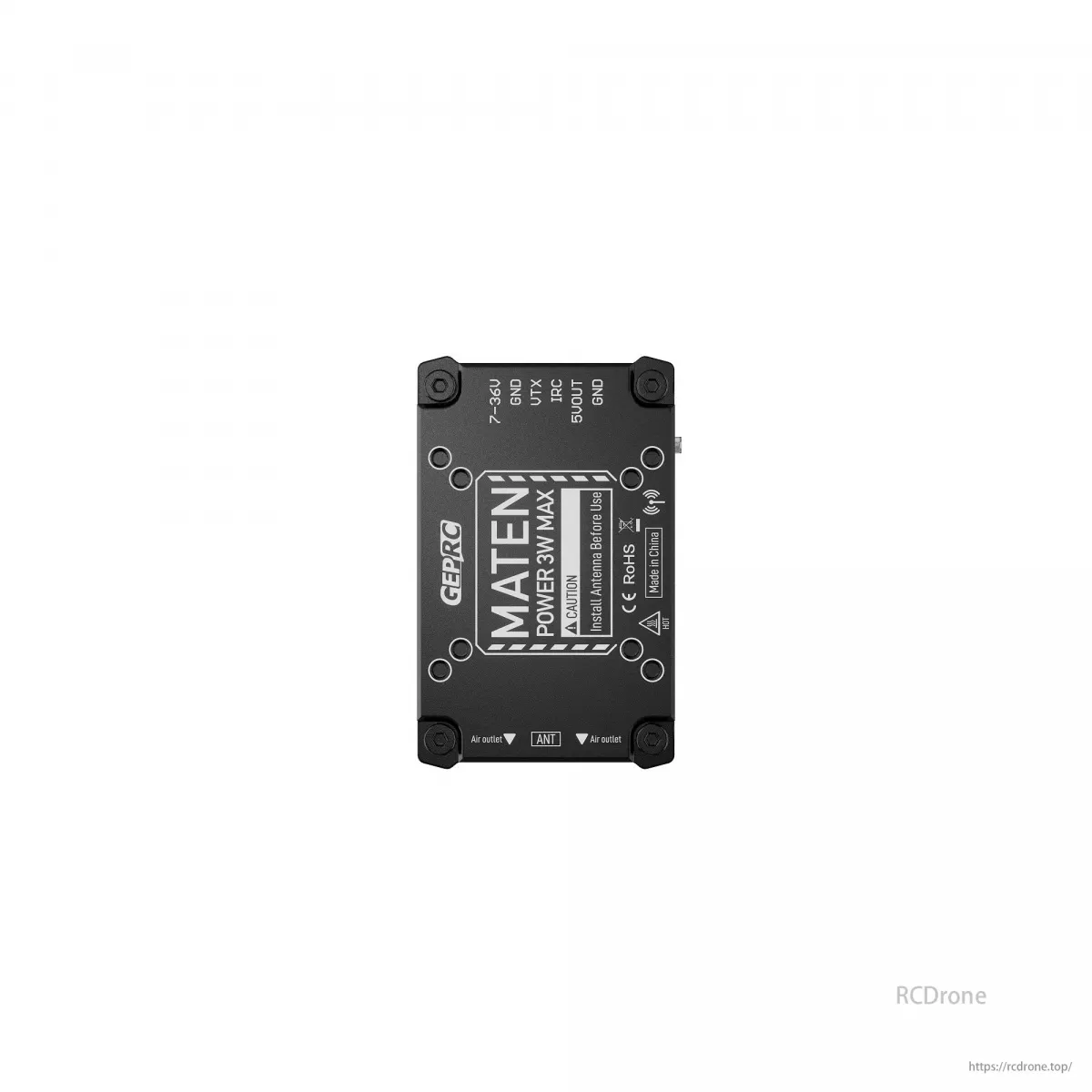 GEPRC MATEN 3.3G 3W 40CH VTX PRO – 3000мВт аналоговый видеопередатчик FPV с IRC Tramp, корпус CNC GEPRC MATEN 3.3G 3W 40CH VTX PRO – 3000мВт аналоговый видеопередатчик FPV с IRC Tramp, корпус CNC