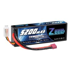 Аккумулятор Zeee 5200mAh 7.4V 50C 2S LiPo с T-разъёмом для RC машин, дронов, лодок, вертолётов