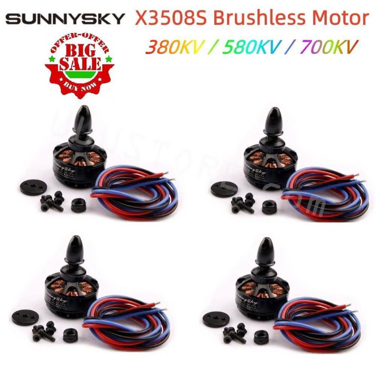 Бесколлекторный мотор SUNNYSKY X3508S 380KV/580KV/700KV 200W для мультикоптеров, 1/2/4 шт. Бесколлекторный мотор SUNNYSKY X3508S 380KV/580KV/700KV 200W для мультикоптеров, 1/2/4 шт.