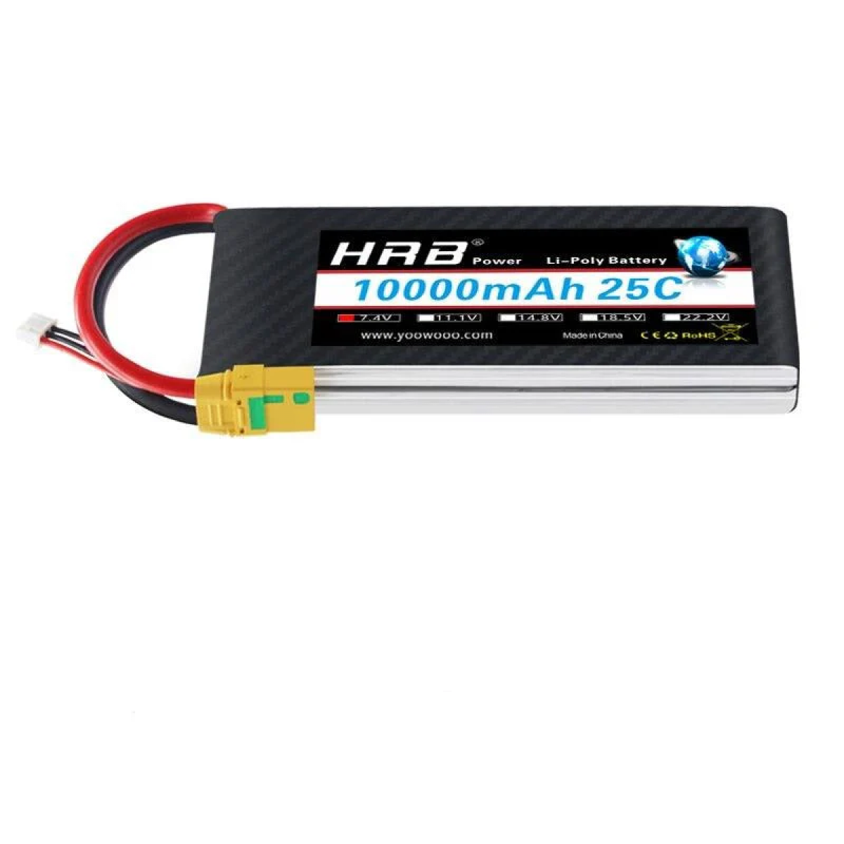 Аккумулятор HRB Lipo 2S 7.4V 10000/12000/16000mAh 25C, разъёмы XT60/T/Deans/EC5/XT90/XT90-S/XT150/AS150 для RC Аккумулятор HRB Lipo 2S 7.4V 10000/12000/16000mAh 25C, разъёмы XT60/T/Deans/EC5/XT90/XT90-S/XT150/AS150 для RC