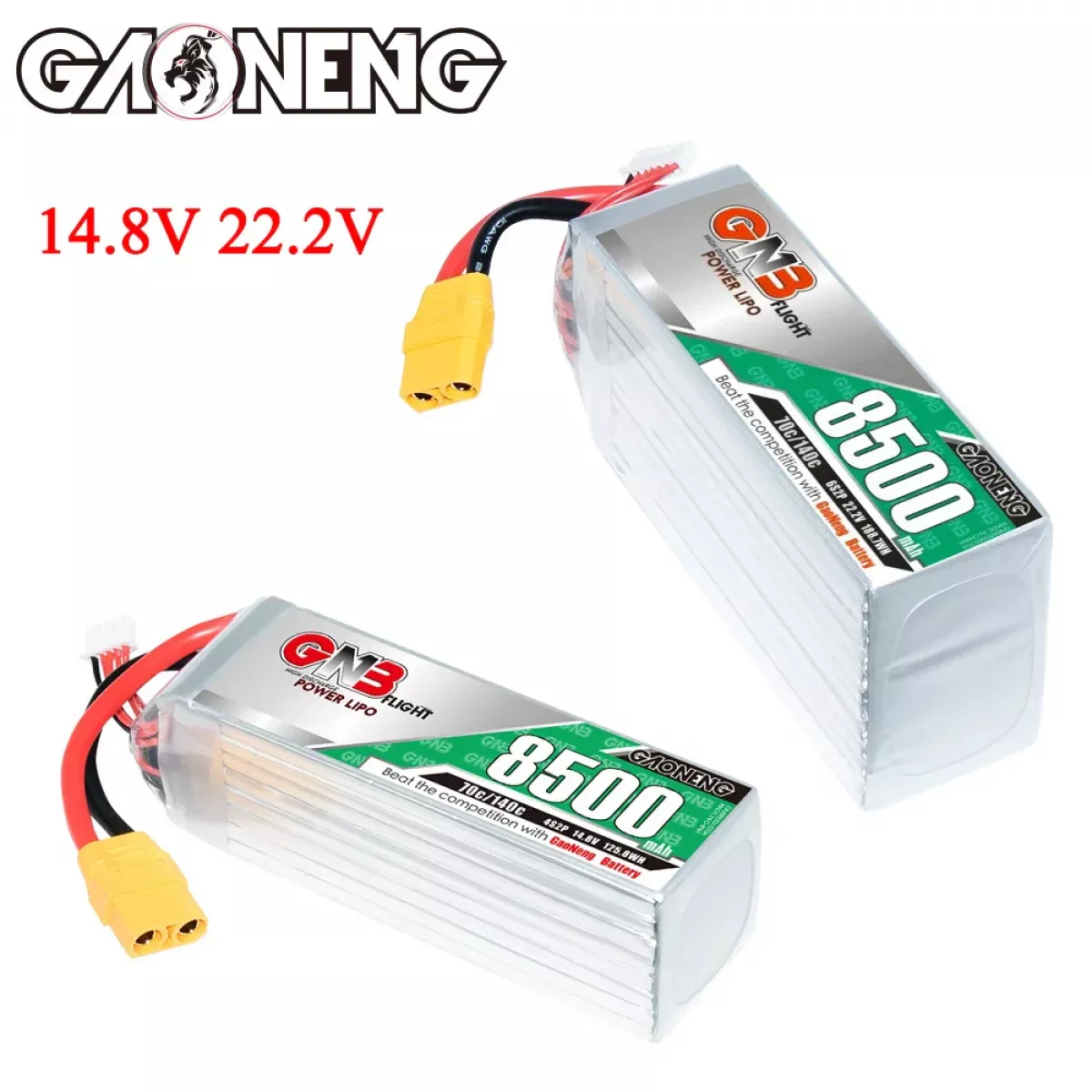 Аккумулятор Gaoneng GNB 4S 6S 14.8V 22.8V 8500mAh 70C/140C Lipo для FPV дрона, вертолета, авто, катера Аккумулятор Gaoneng GNB 4S 6S 14.8V 22.8V 8500mAh 70C/140C Lipo для FPV дрона, вертолета, авто, катера