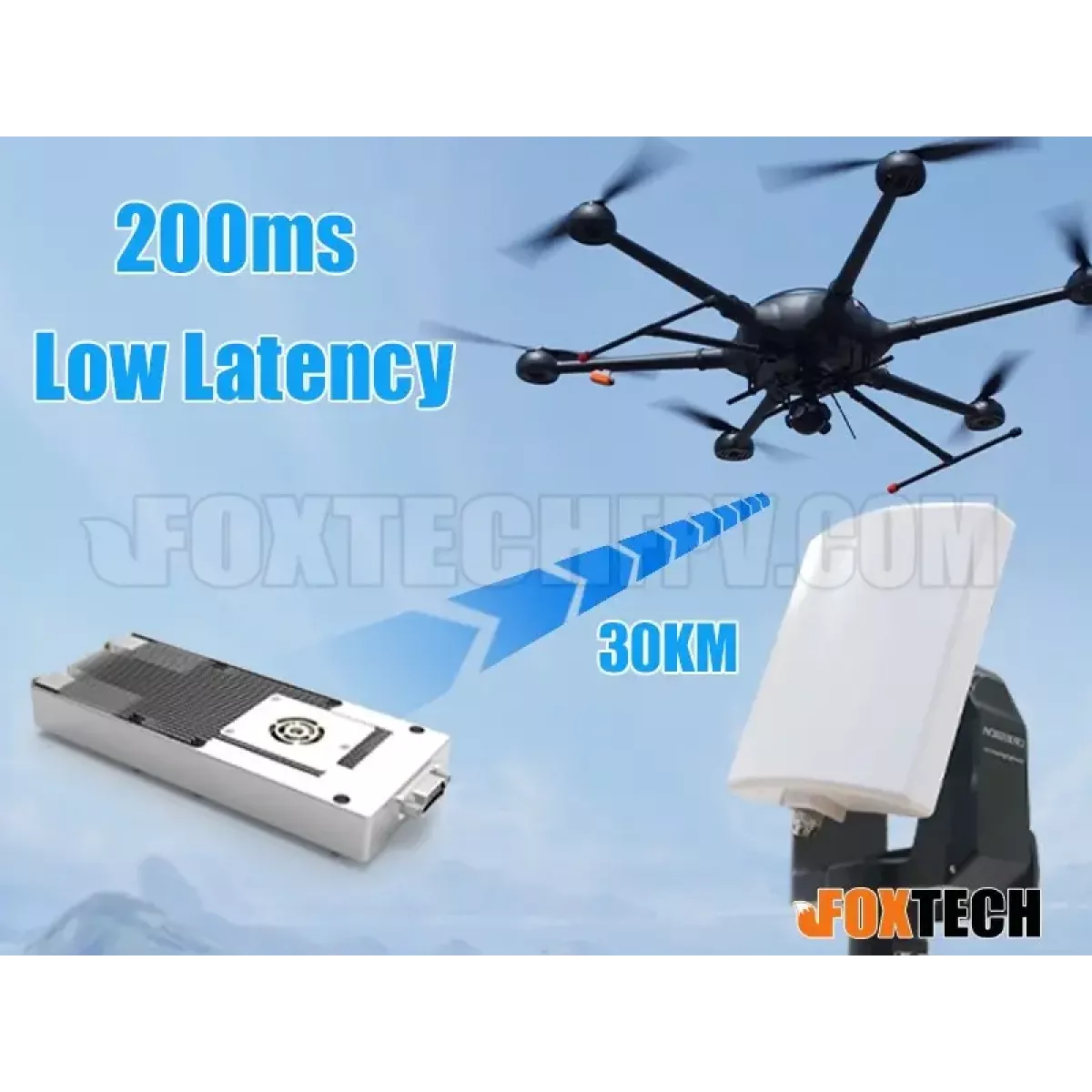 Foxtech XLINK-30/50 Беспроводная система передачи данных/видео на 30/50 км Foxtech XLINK-30/50 Беспроводная система передачи данных/видео на 30/50 км