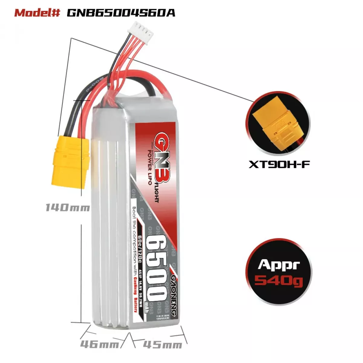 Аккумулятор GNB 4S/6S 14.8V/22.2V 6500mAh 60C/120C LiPo для FPV дронов Аккумулятор GNB 4S/6S 14.8V/22.2V 6500mAh 60C/120C LiPo для FPV дронов