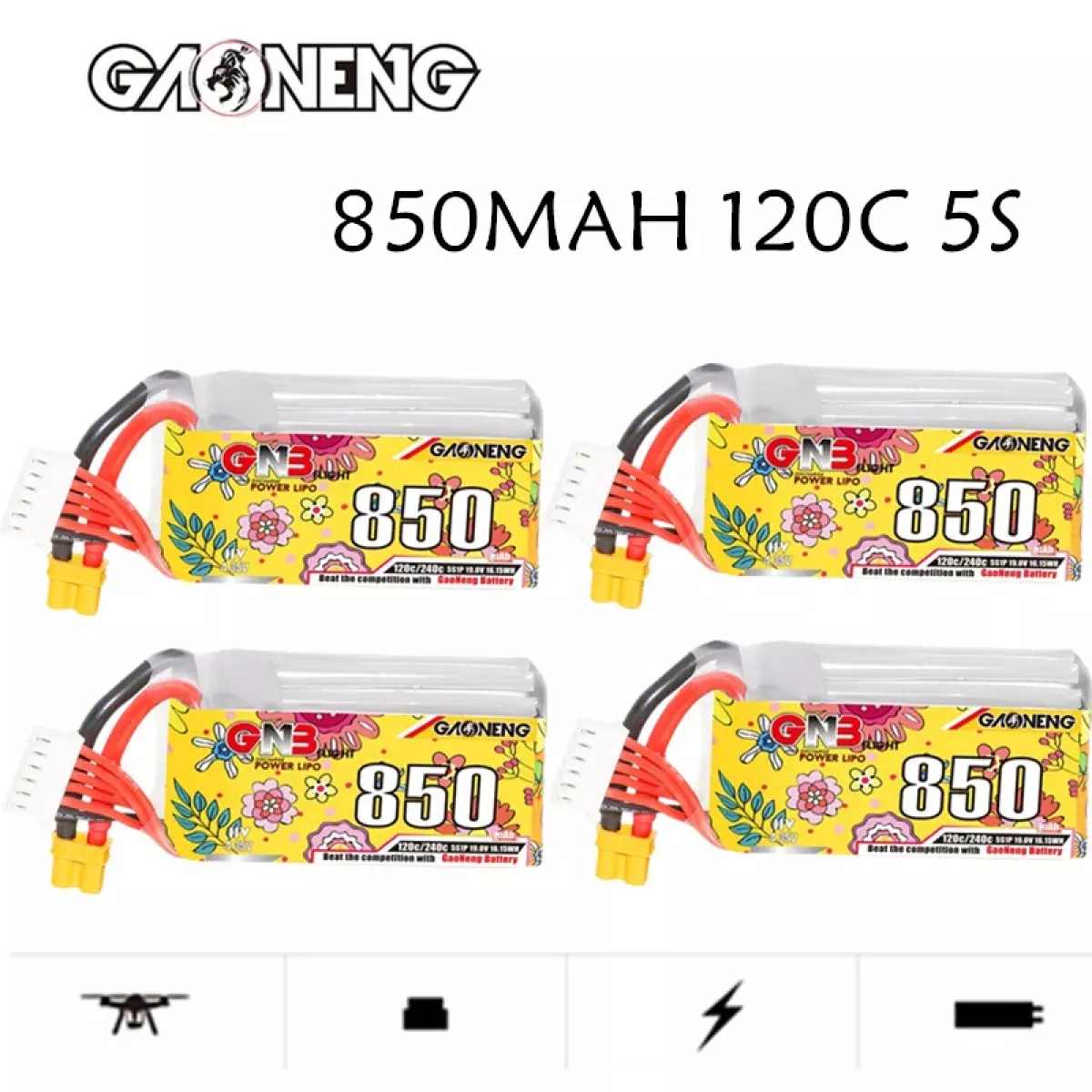 Аккумулятор GNB 5S 19.0V 850mAh 120C/240C LiPo для дрона с разъёмом XT30 Аккумулятор GNB 5S 19.0V 850mAh 120C/240C LiPo для дрона с разъёмом XT30