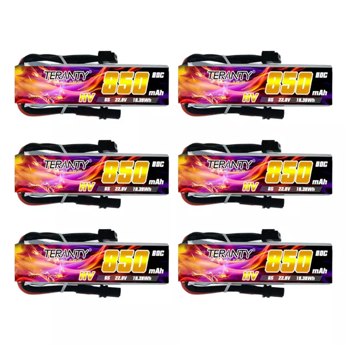 Аккумулятор Teranty 6S HV 22.8V 850mAh 80/160C LiPo для FPV-дронов и гонок Аккумулятор Teranty 6S HV 22.8V 850mAh 80/160C LiPo для FPV-дронов и гонок