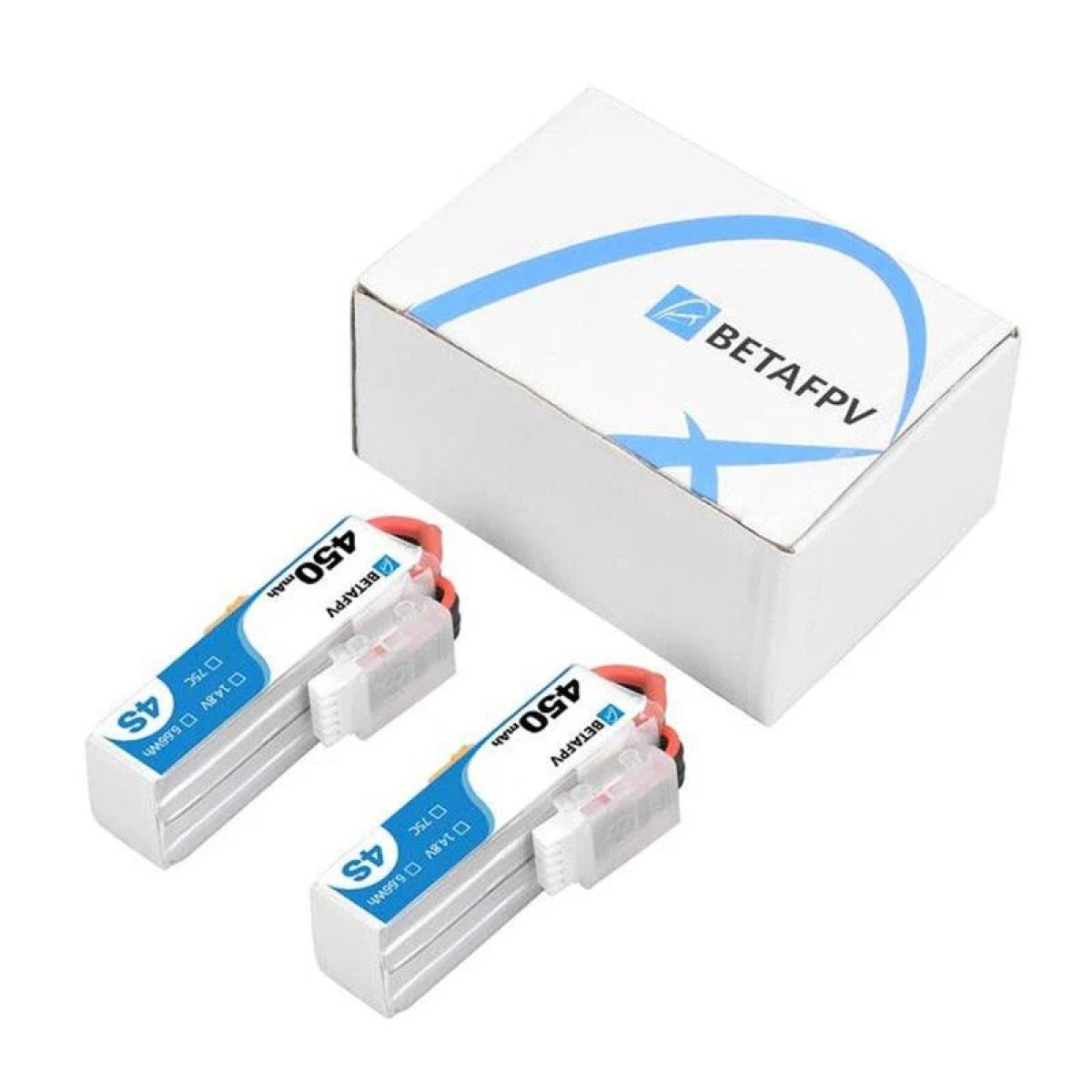 4 шт. BETAFPV 4S 450mAh 75C LiPo аккумулятор для Beta95X V3 FPV дрона – аксессуары и запчасти 4 шт. BETAFPV 4S 450mAh 75C LiPo аккумулятор для Beta95X V3 FPV дрона – аксессуары и запчасти
