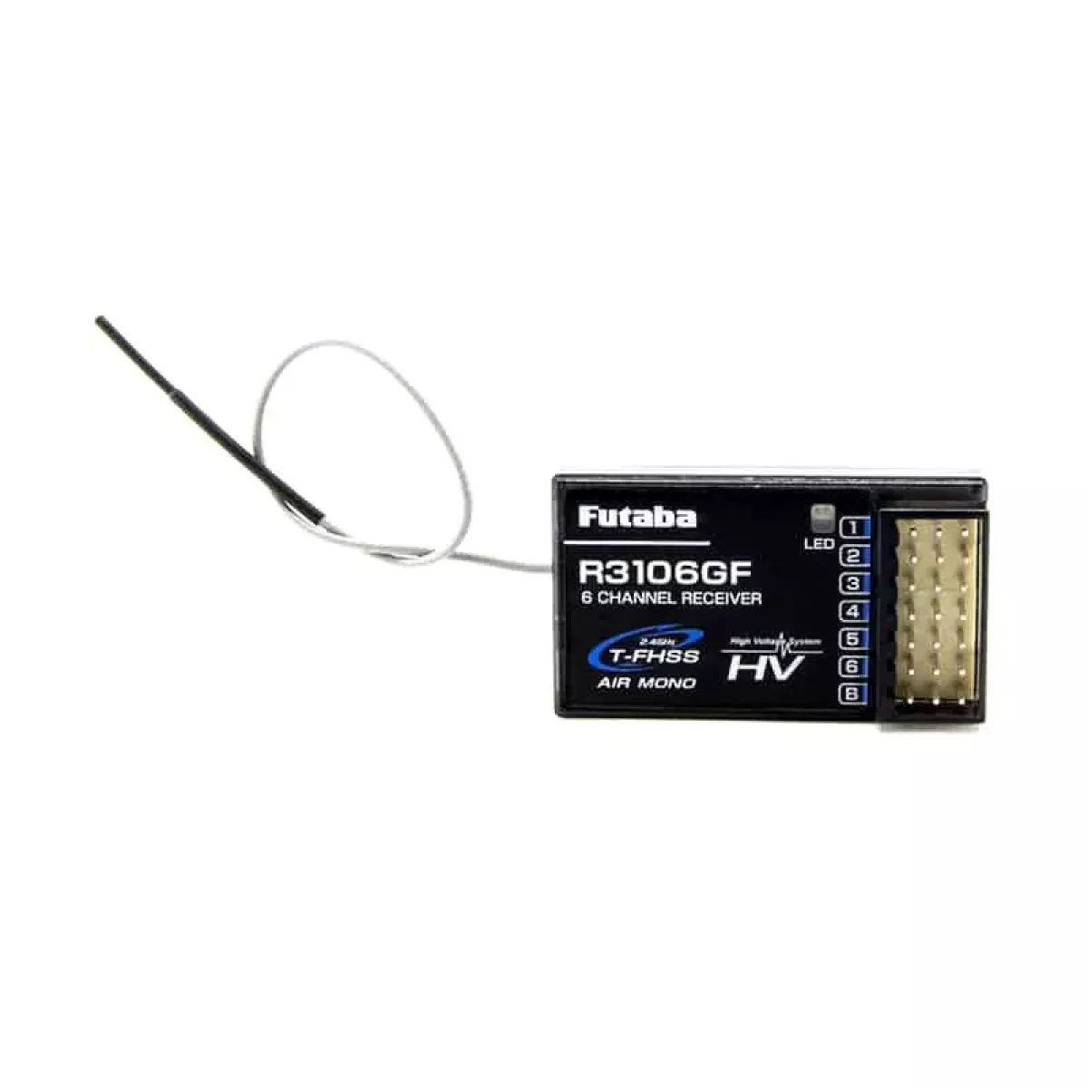 Приёмник Futaba R3106GF 2.4GHz 6-канальный T-FHSS Mono для радиоуправления Приёмник Futaba R3106GF 2.4GHz 6-канальный T-FHSS Mono для радиоуправления