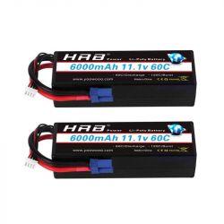 Комплект 2 шт. HRB Hard Case LiPo аккумуляторы 2S/3S/4S 6000/5200/7000mAh 60C XT60/Deans/EC5/XT90 для авто, FPV, лодок