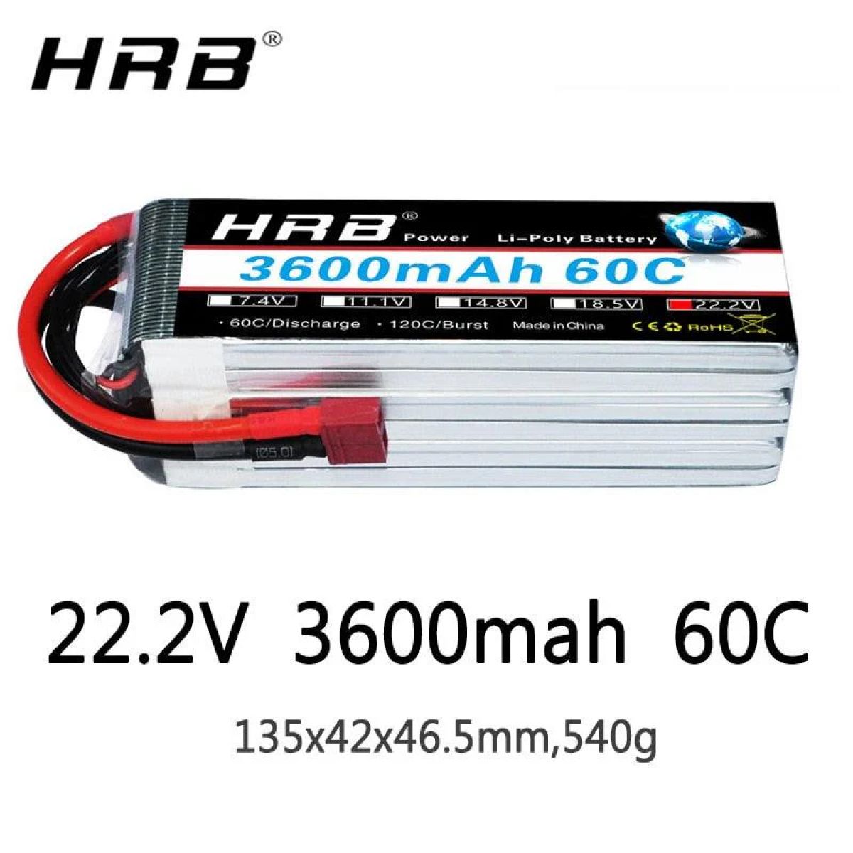 HRB 6S 22.2V LiPo аккумулятор 3600мАч 60C XT60 T Deans EC5 XT90 XT90-S AS150 для RC моделей HRB 6S 22.2V LiPo аккумулятор 3600мАч 60C XT60 T Deans EC5 XT90 XT90-S AS150 для RC моделей